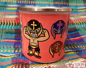 Luchador Mysterio Enamel Camping Cup Mug Metal