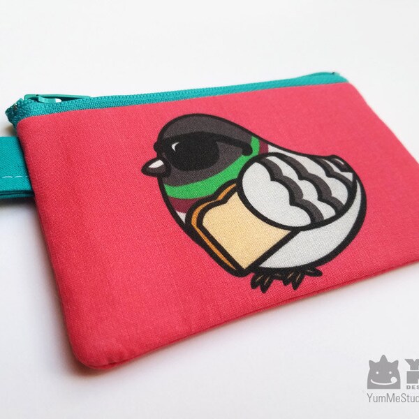 Pigeon Bird Bag Pouch Wallet Key Chain Coin Purse (Made to Order)