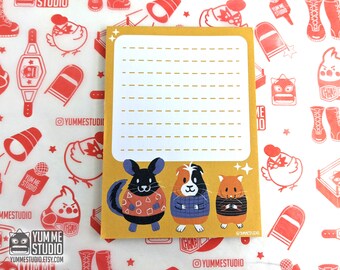 Chinchilla Guinea Pig Hamster Memo Pad Notepad