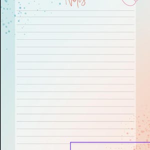Pu&ograve; includere: Un blocco note a righe con uno sfondo sfumato di tonalit&agrave; blu e pesca. La parola "Notes" &egrave; scritta in corsivo. Sono presenti uno stetoscopio e un grafico del battito cardiaco. Il blocco note &egrave; per i professionisti medici.
