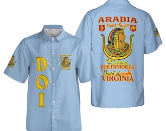 Spersonalizowana nazwa sądu DOI Córki Isis Shriners AEAONMS 3D Guzik w dół Rozmiar S-5XL