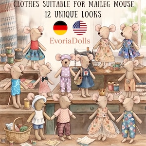 Maileg Sewing Summer Book - Clothes fit Maileg Mouse Big Sister, Bro. 12 exclusive outfits. Step-by-step Tutorials. PDF Patterns.