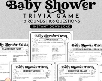 Baby Shower Trivia Game Bundle | Instant Download
