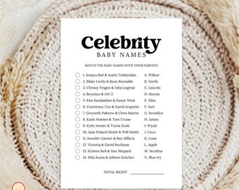 Celebrity Baby Names Baby Shower Game (Instant Download)