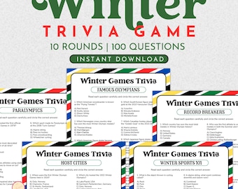 Winter Games Trivia for Large Group (Instant Download)