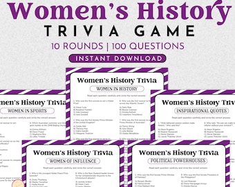 Women's History Trivia Game Bundle Printable | Instant Download