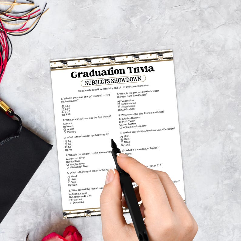 Graduation Trivia Game Bundle (instant Download) - Etsy
