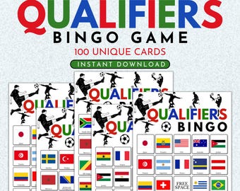 Soccer (Football) Qualifiers Bingo Game Printable | Instant Download