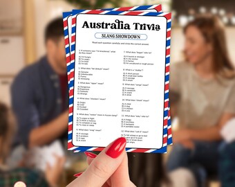 Australian Slang Trivia Game Printable | Instant Download