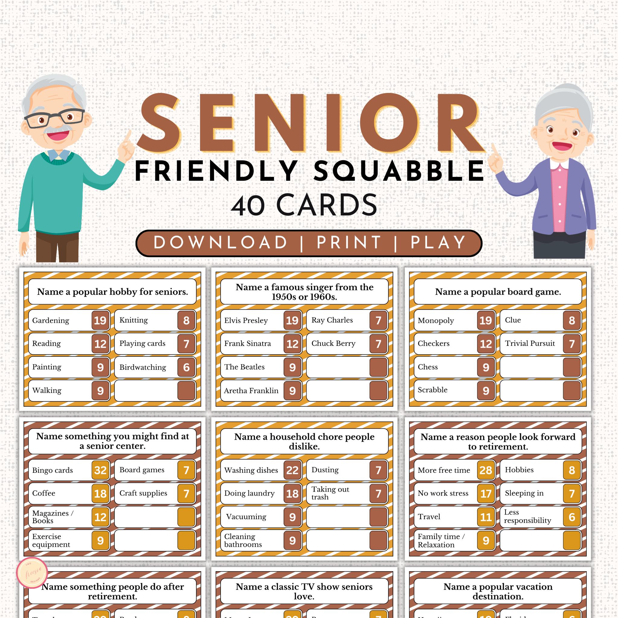 Senior Friendly Squabble Game Printable (instant Download) - Etsy
