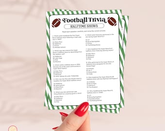 Football Halftime Trivia Game Printable (Instant Download)