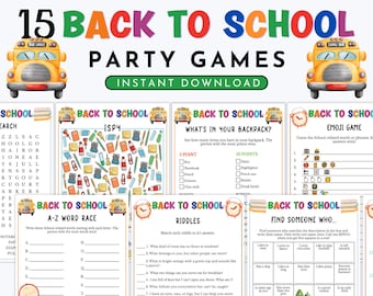 Back to School Party Games, Classroom Icebreaker Activity for First Day (Instant Download)
