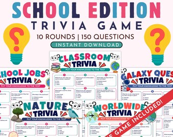 Classroom Trivia Game Printable, Back-to-School Icebreaker Activity (Instant Download)