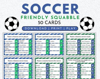 Soccer Friendly Squabble Game Printable (Instant Download)