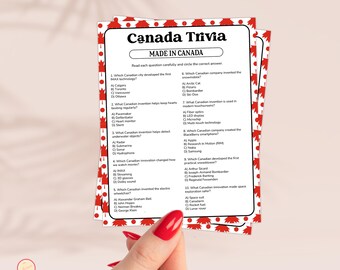Made in Canada Trivia Game Printable | Instant Download