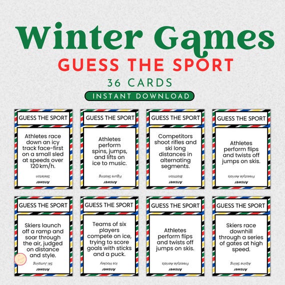 Guess the Sport, Winter Games (Instant Download)