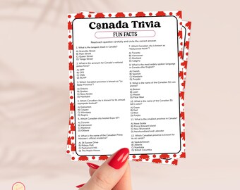 Canada Fun Fact Trivia Game Printable | Instant Download