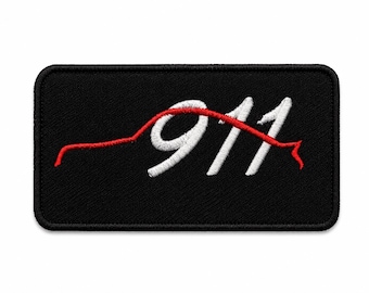 911 Sports Car Embroidered Patch Iron On Sew On Applique, Racing Style Embroidery Badge for Jacket Vest Backpack Hat