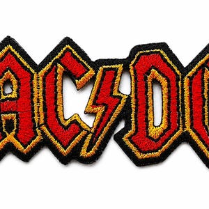 AC/DC Lightning Bolt Embroidered Patch Iron On Sew On Applique Badge for Jacket Vest Backpack