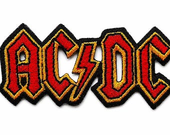 AC/DC Lightning Bolt Embroidered Patch Iron On Sew On Applique Badge for Jacket Vest Backpack