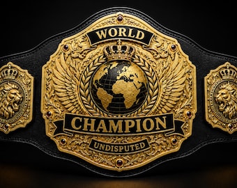 World Championship Belt | Golden Wrestling Title Belt Design | Undisputed Belt