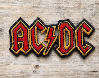 AC/DC Lightning Bolt Embroidered Patch – Iron-On Music Band Badge
