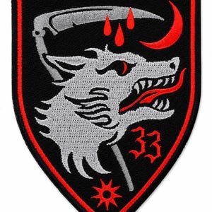 Nachzehrer Patrol Embroidered Patch | Gothic Vampire Hunter Wolf Patch | Iron-On Sew-On Badge | 3 or 4 Inch