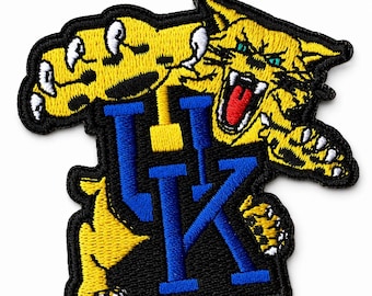 Vintage Wildcat Embroidered Patch: Retro College Mascot Applique (2.5 x 2.5 inches)