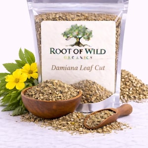 Organic Damiana Leaf Cut and Sifted Dried Turnera diffusa Leaves – Natural Herbal Botanical