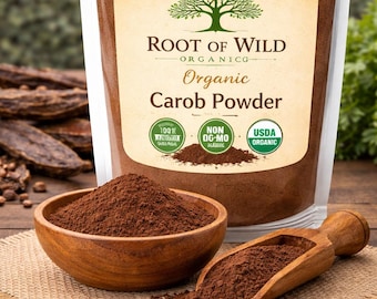 Organic Carob Powder | Natural Cocoa Substitute, Vegan Baking