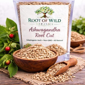 Wild Crafted Ashwagandha Root Cut | Natural Herbal & Botanical Use image 2