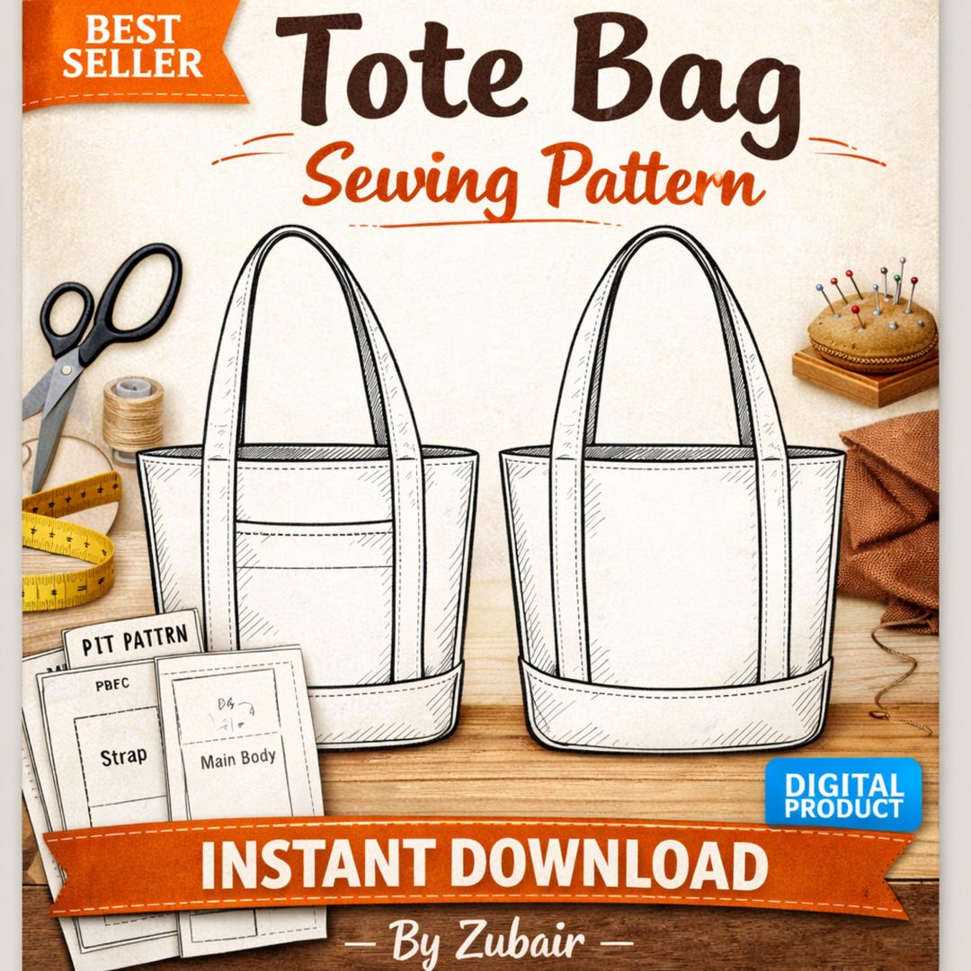 Tote Bag Sewing Pattern PDF | DIY Tote Bag Pattern | Easy'' Bag ...
