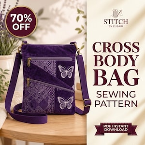 Crossbody Bag Sewing Pattern PDF | Sidney Small Phone Sling Pouch | Beginner Friendly Bag Maker Template | Travel Passport Purse Tutorial