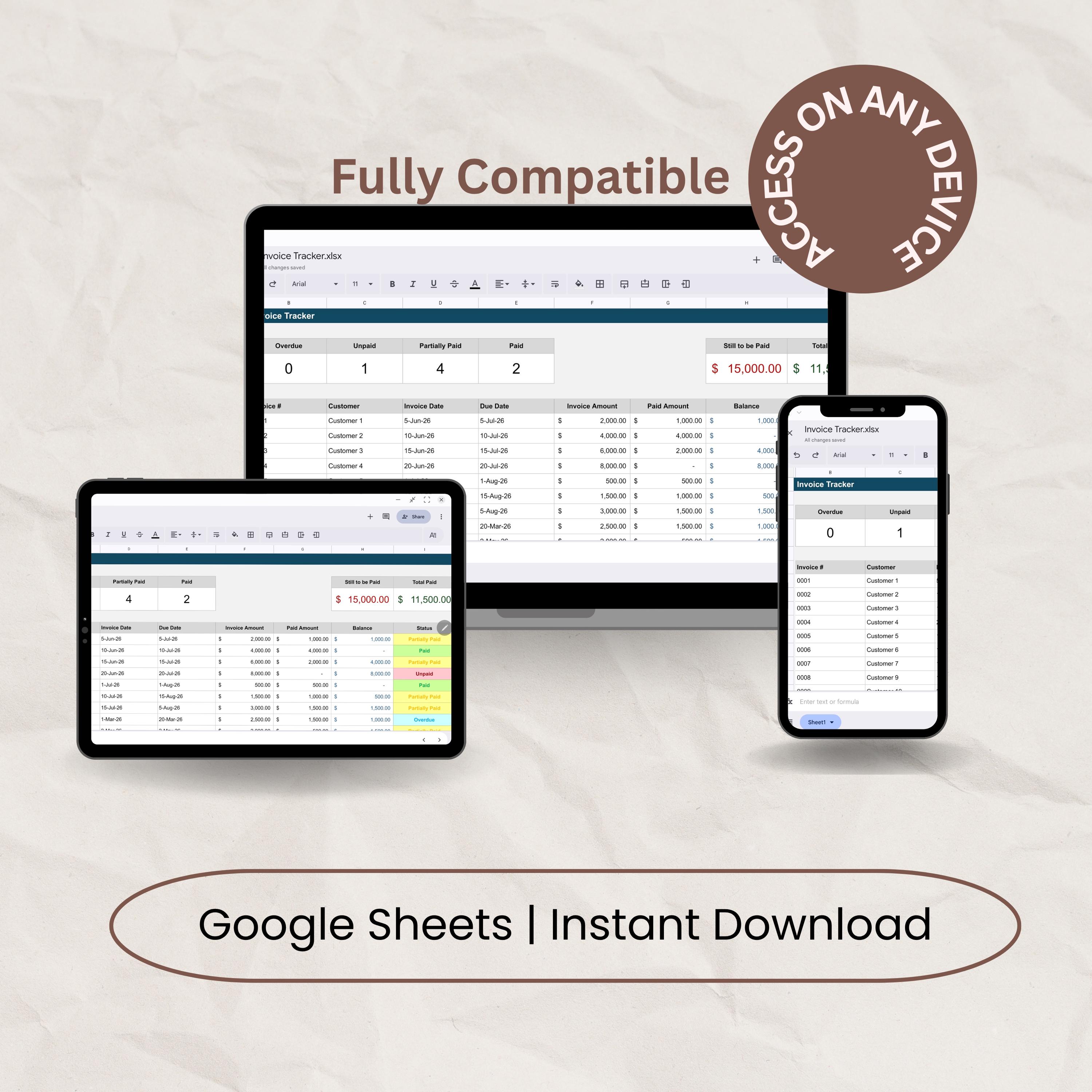 Invoice Tracker Google Sheets Template, Automated Invoice Spreadsheet ...