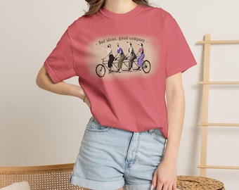 Bad Ideas Good Company Tandem Bike Goose Shirt, Retro Animal Graphic Tee