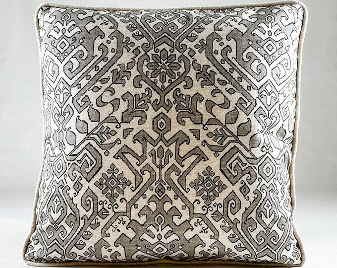 Natural, gray and black pillow cover