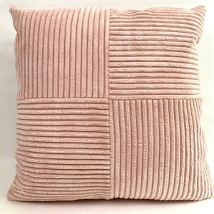 Blush wide wale fur corduroy pillow cover image 2