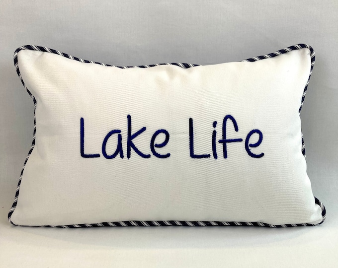Lake Life lumbar pillow cover