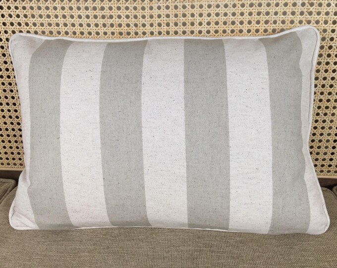 Natural and Beige Stripe  Pillow Cover