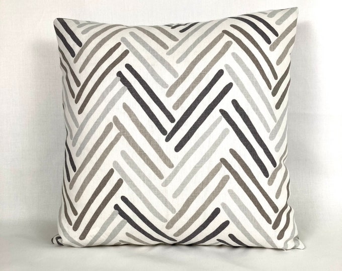 Gray herringbone pillow cover