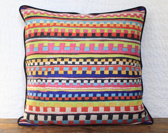 Multicolored stripe 20 x 20 inch pillow cover