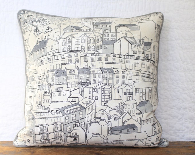 City street scene pillow cover