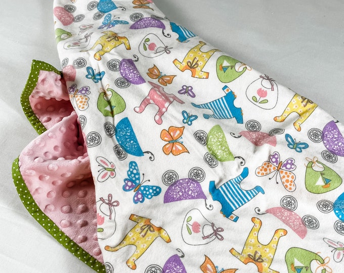 Flannel and Minky Baby Clothes blanket