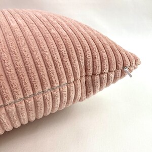 Blush wide wale fur corduroy pillow cover image 5