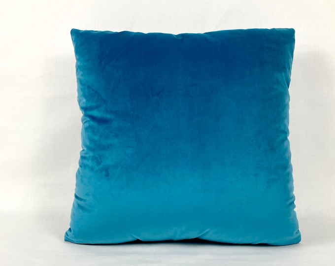 Aqua velvet pillow cover