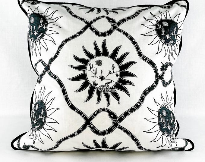 Southwestern Sun appliqué in black and white