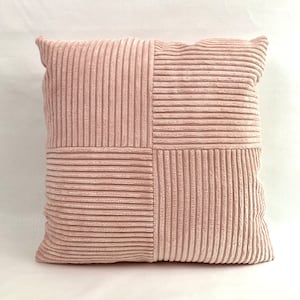 Blush wide wale fur corduroy pillow cover image 1