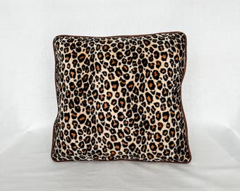 Faux leopard print pillow cover