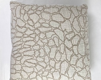 Neutral rustic linen pillow cover