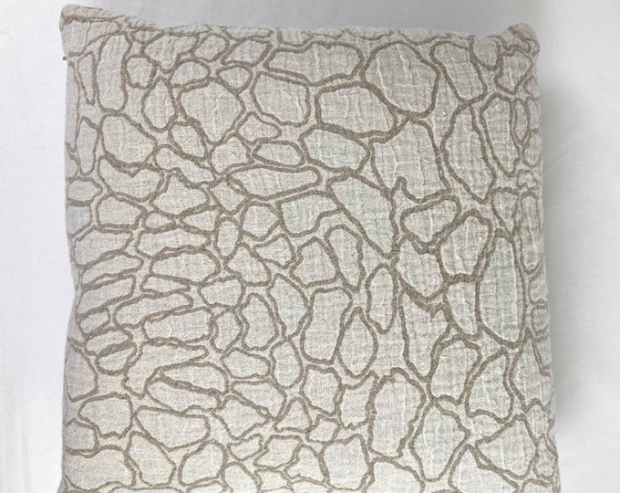 Neutral rustic linen pillow cover
